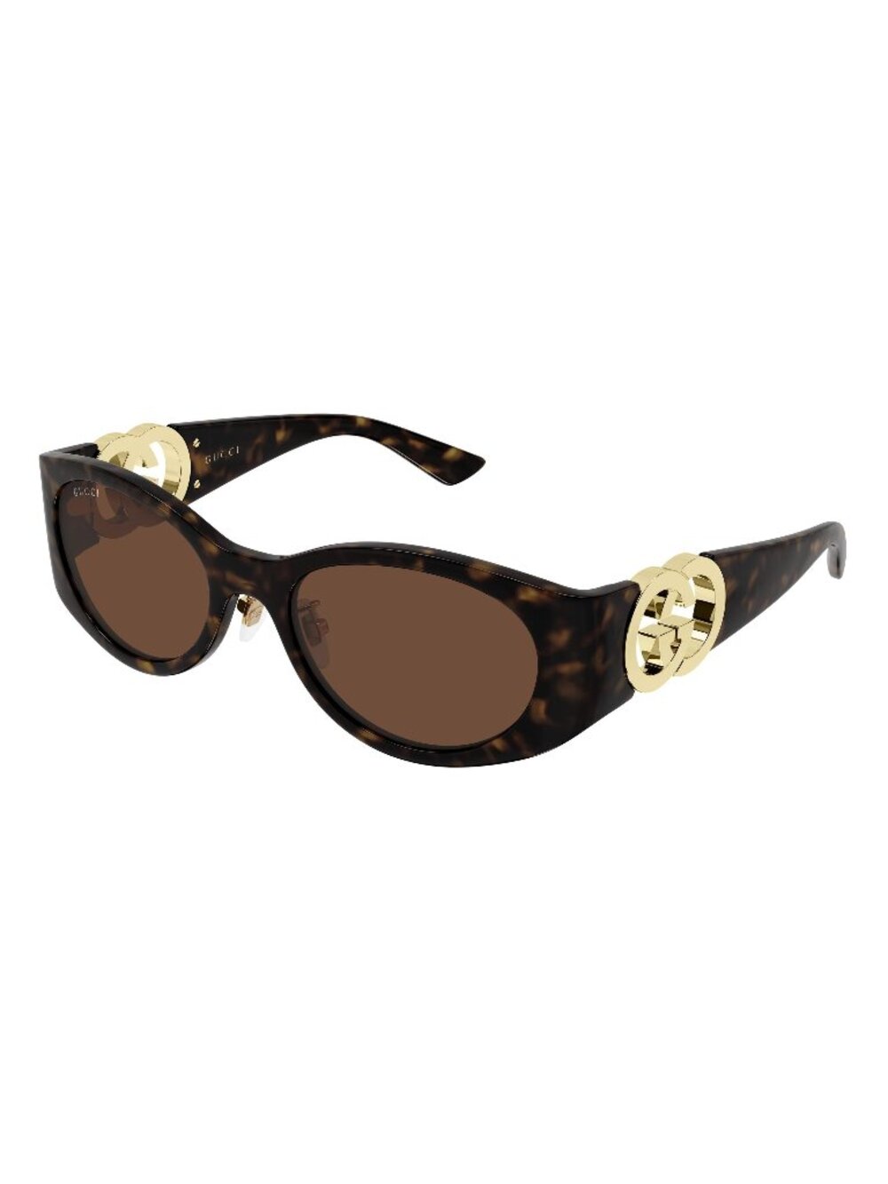 New Gucci Women's Sunglasses Havana Brown Lens Injected Frame GG2123SA 003 55